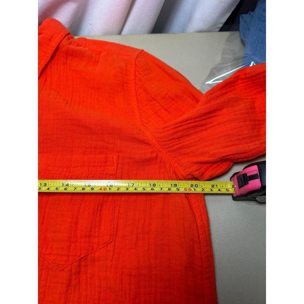 J.Crew orange classic-fit button-down shirt 100% cotton gauze fabric Size 8 - Thumbnail 7