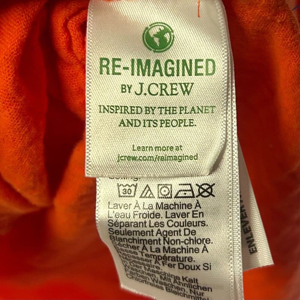 J.Crew orange classic-fit button-down shirt 100% cotton gauze fabric Size 8 - Thumbnail 5