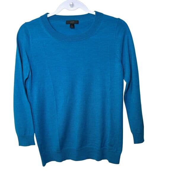 J.Crew blue 100% Merino Wool lightweight sweater S - Thumbnail 9