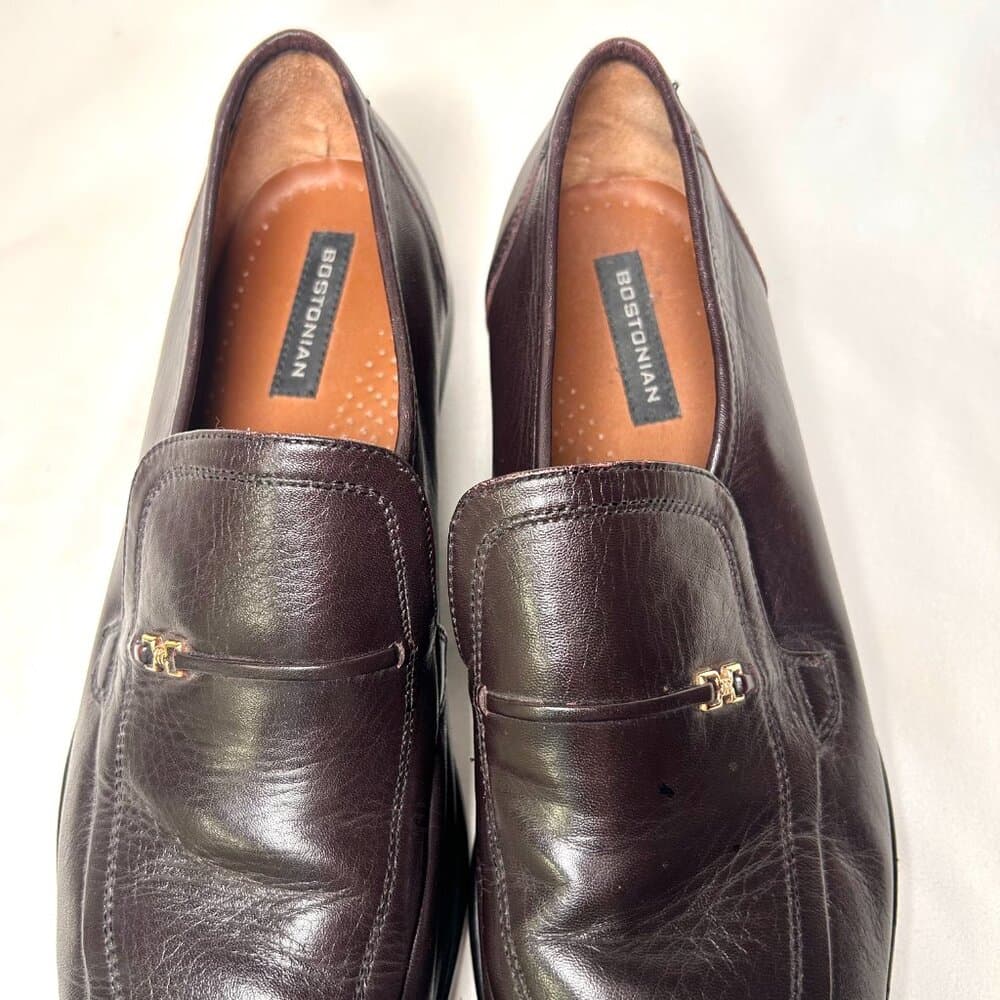 Bostonian Dark Brown Leather Loafers Men’s Slip-On Dress Shoes Size 12 - Thumbnail 3