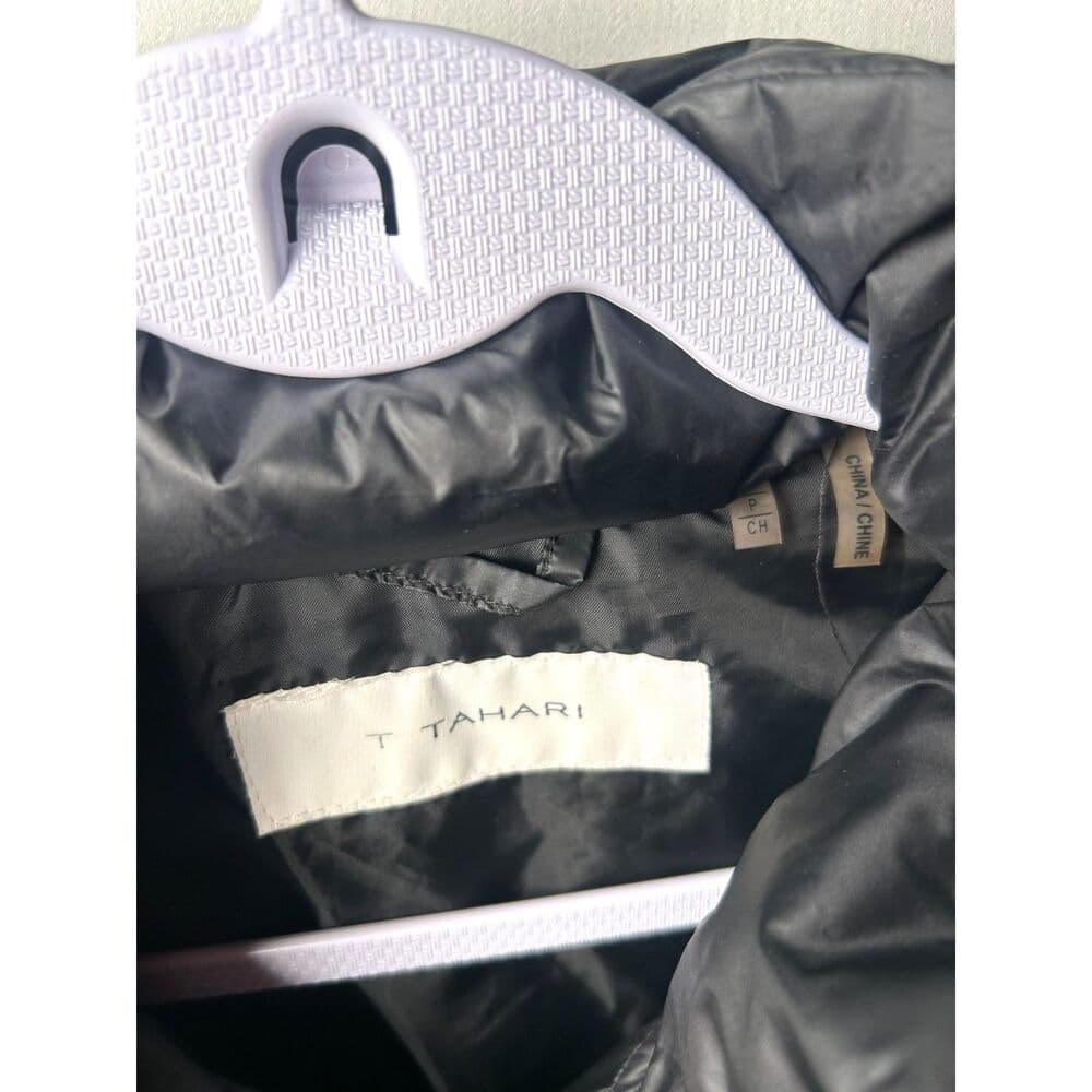 T. Tahari Black Puffer Jacket Maternity Expansion Panels Size Small - Thumbnail 3