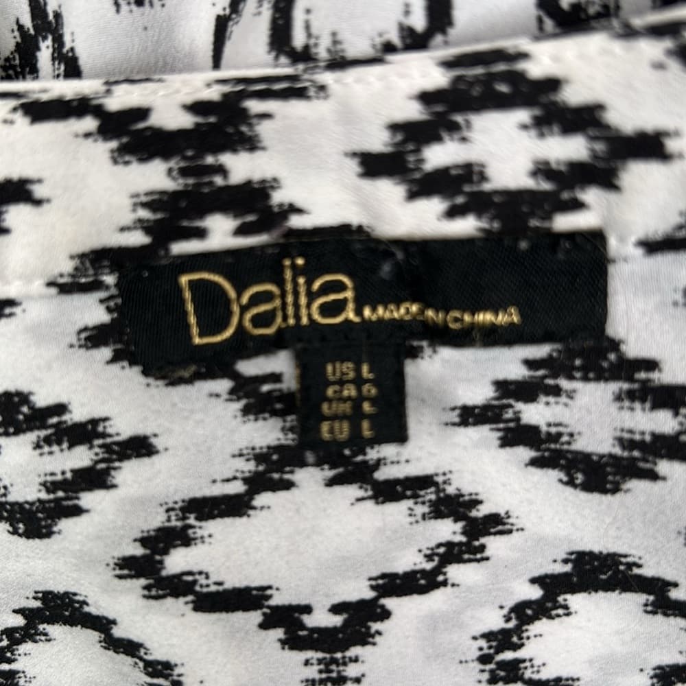Dalia Black and White Geometric Women's Top Size L - Thumbnail 5