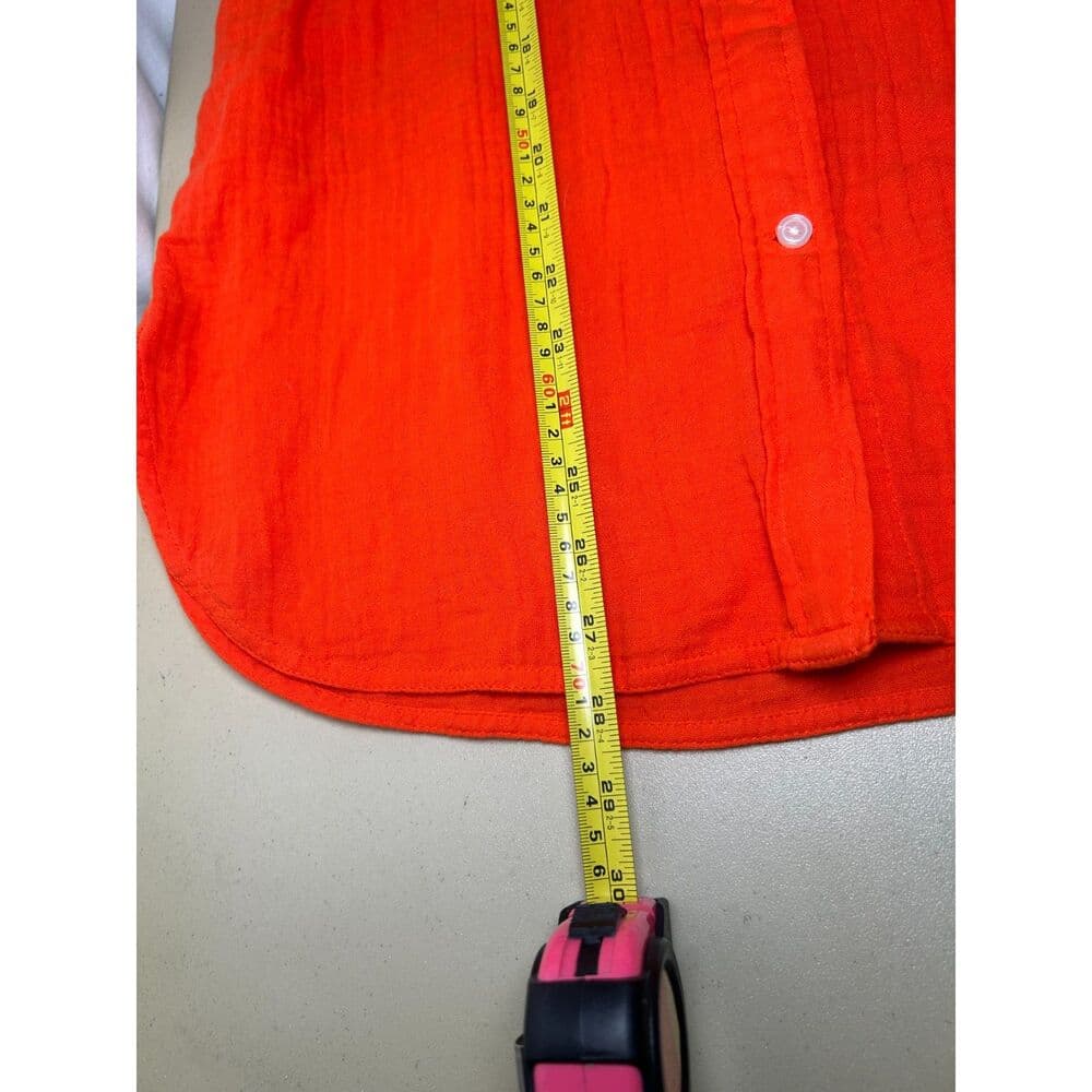 J.Crew orange classic-fit button-down shirt 100% cotton gauze fabric Size 8 - Thumbnail 6