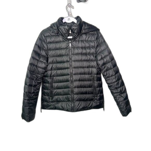 T. Tahari Black Puffer Jacket Maternity Expansion Panels Size Small - Thumbnail 10