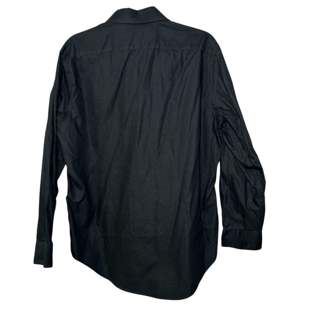 DKNY classic black long-sleeve button-down dress shirt Large