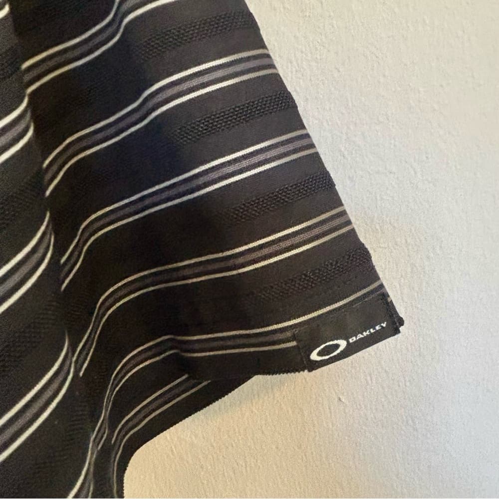 Oakley Mens Black collared Striped Shirt Size Large - Thumbnail 3