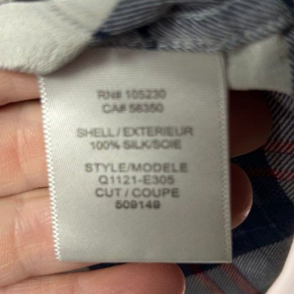 Equipment Riley 100% Silk Plaid Top Round Hem XS Preppy Academia - Thumbnail 3