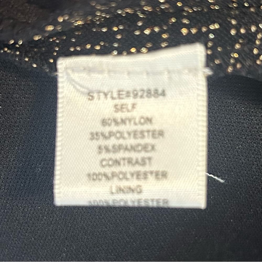 Skies Are Blue Black A-line dress with gold threading size small - Thumbnail 5
