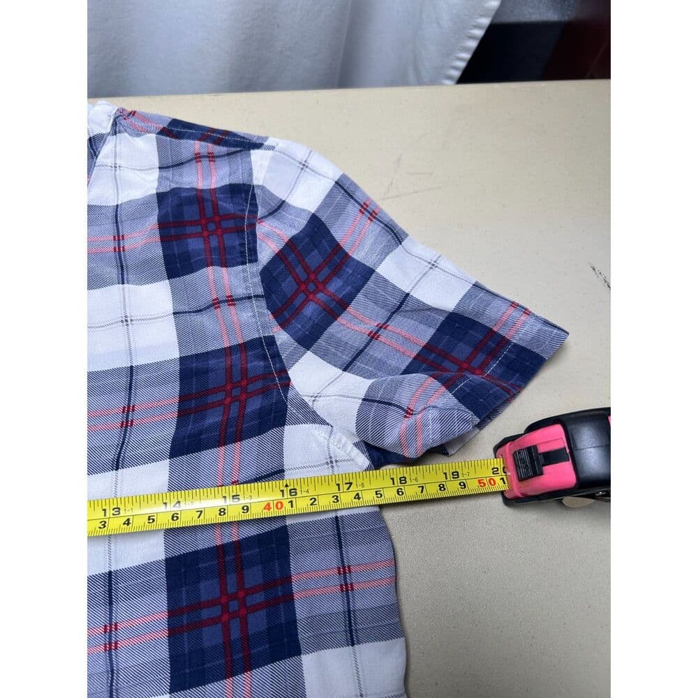 Equipment Riley 100% Silk Plaid Top Round Hem XS Preppy Academia - Thumbnail 5