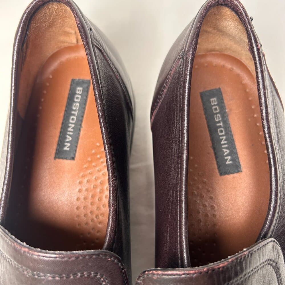 Bostonian Dark Brown Leather Loafers Men’s Slip-On Dress Shoes Size 12 - Thumbnail 4