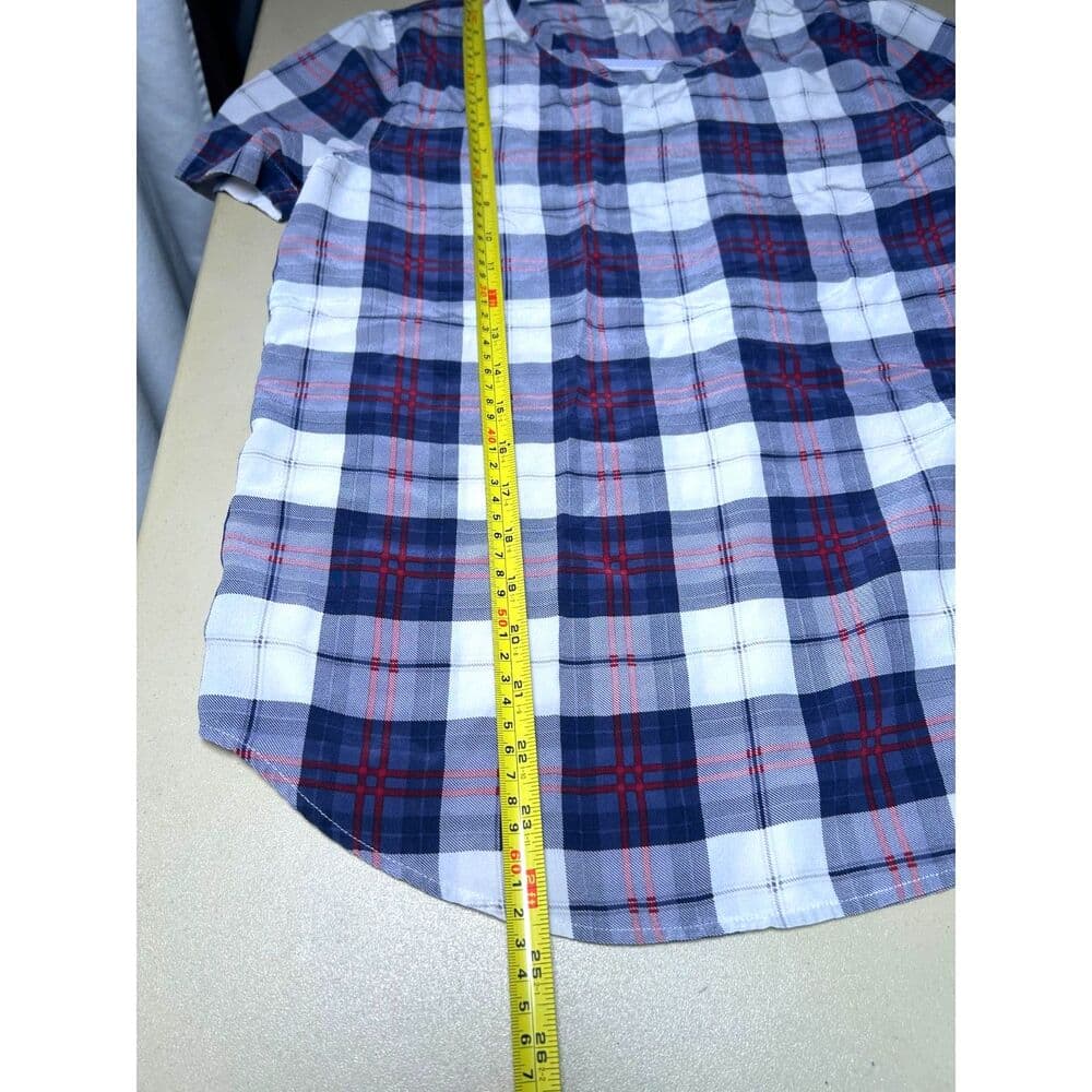Equipment Riley 100% Silk Plaid Top Round Hem XS Preppy Academia - Thumbnail 6