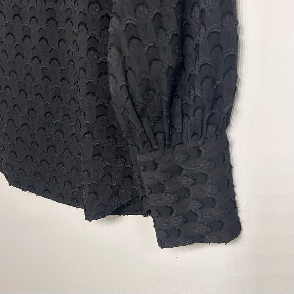 Ann Taylor Black Boatneck Textured Blouse Size S - Thumbnail 7