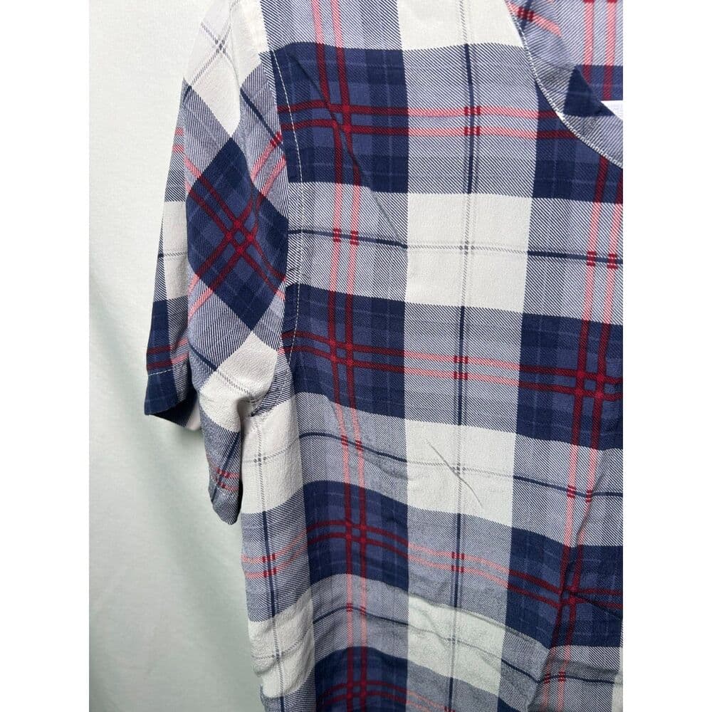 Equipment Riley 100% Silk Plaid Top Round Hem XS Preppy Academia - Thumbnail 4