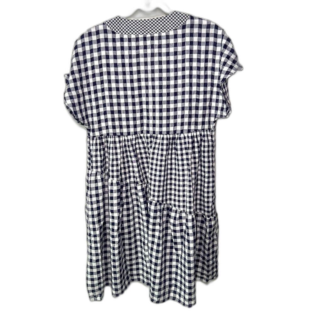 NWT Anthropologie 11.1. Tylho navy white tiered babydoll dress Cottagecore Small - Thumbnail 5
