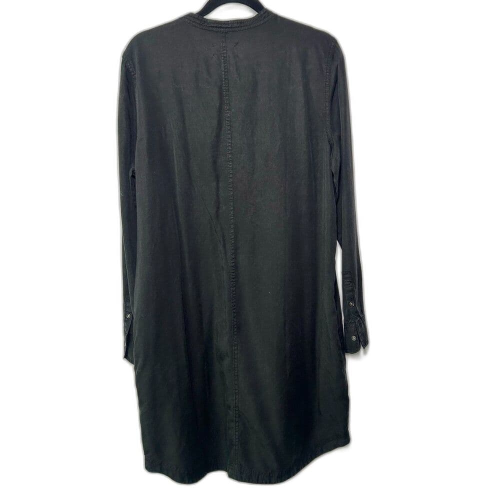 NWT Lou & Grey Long Sleeve 3/4 Button Up Black Shirt Dress Large - Thumbnail 5