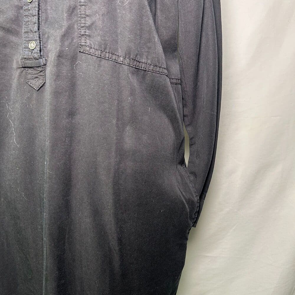 NWT Lou & Grey Long Sleeve 3/4 Button Up Black Shirt Dress Large - Thumbnail 6