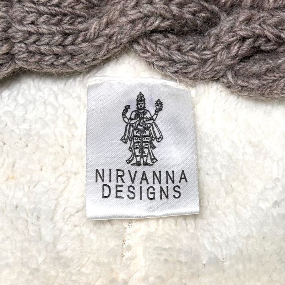 NWT Nirvanna Designs 2 Pocket Scarf Hood Cocoa Brown Gray OS - Thumbnail 3