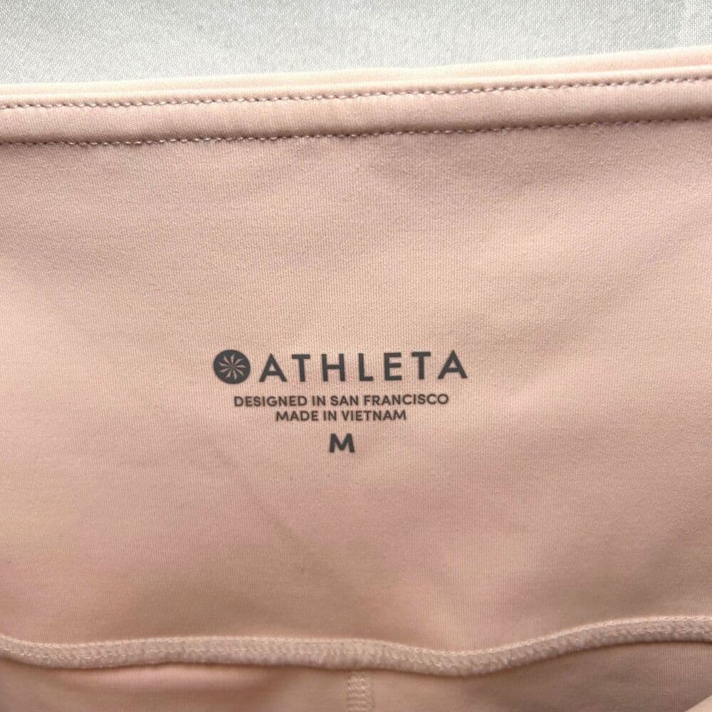 Athleta Eclipse 7/8 Tight in Ballerina Pale Pink Mesh Panel High Rise Medium