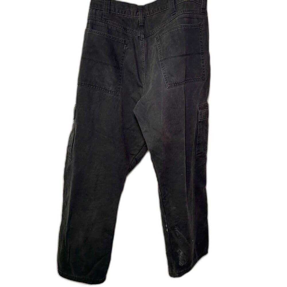Wrangler Authentics Distressed Black Fleece-Lined Cargo Pants 36x30 - Thumbnail 3