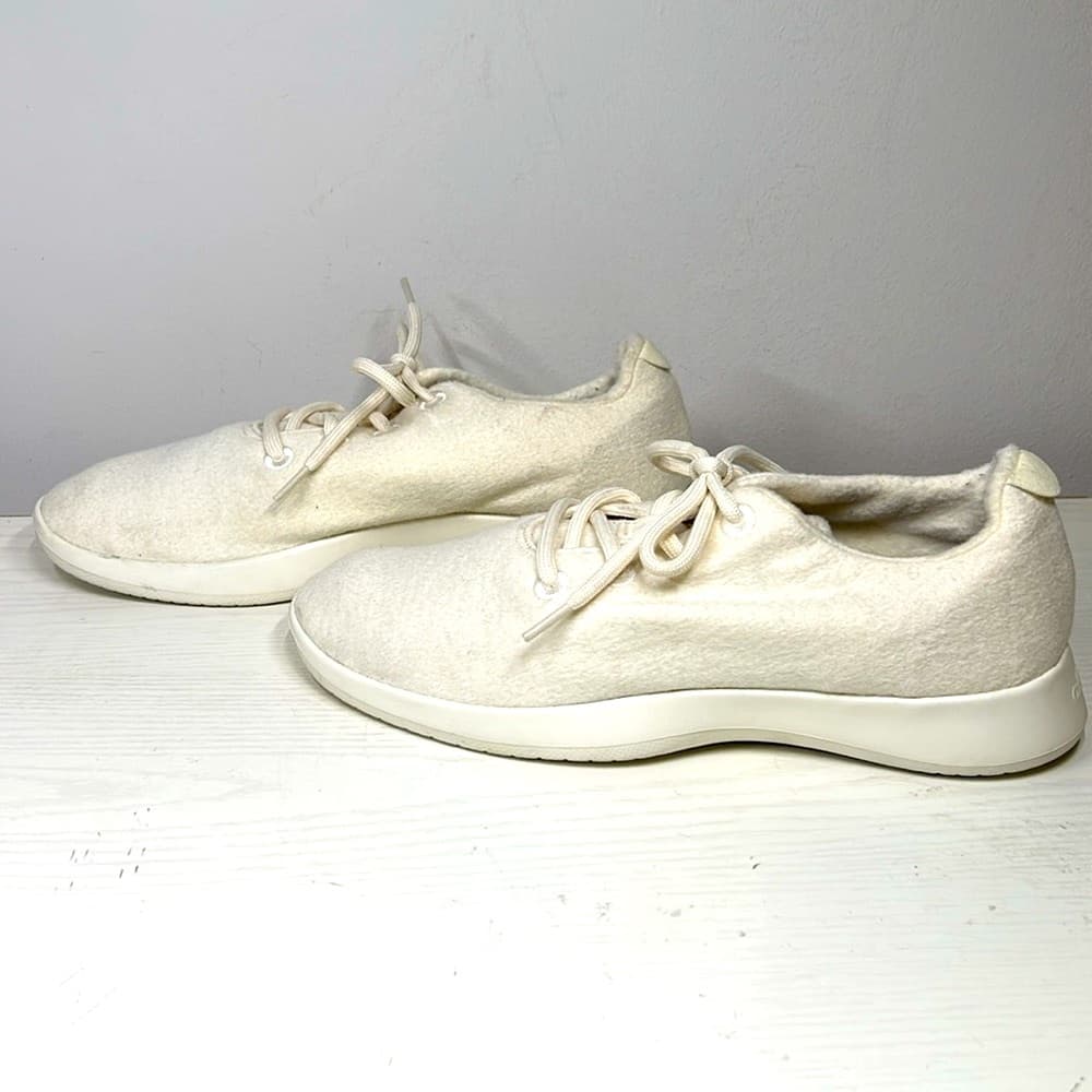 Allbirds Men's Cream Casual Merino Wool Sneakers Size 10 - Thumbnail 2