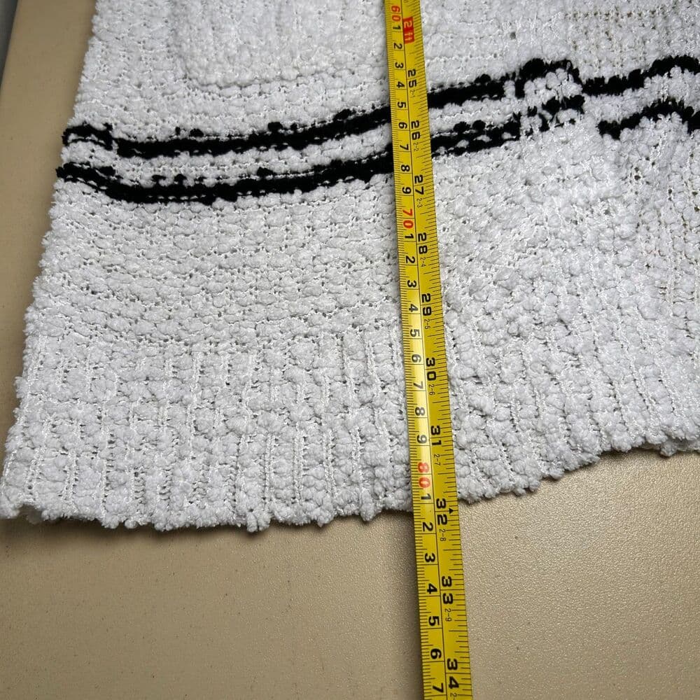 Sienna Sky white open front cardigan with black stripes and pockets size XS - Thumbnail 9