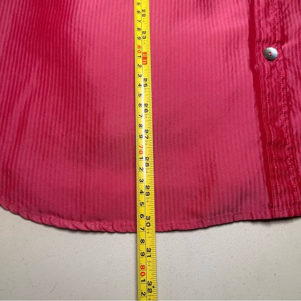 Avenue Vibrant Coral Silk Blend Button Up Shirt 30/32 - Thumbnail 7