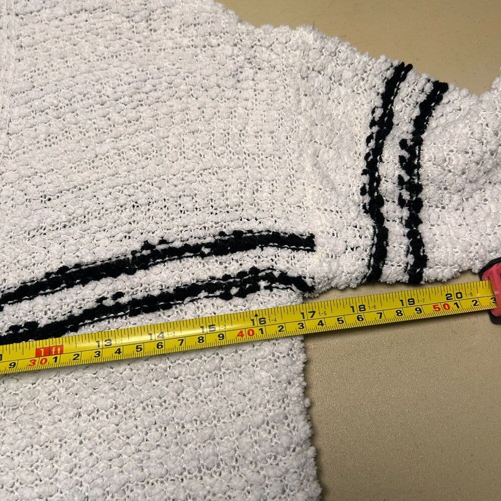 Sienna Sky white open front cardigan with black stripes and pockets size XS - Thumbnail 8