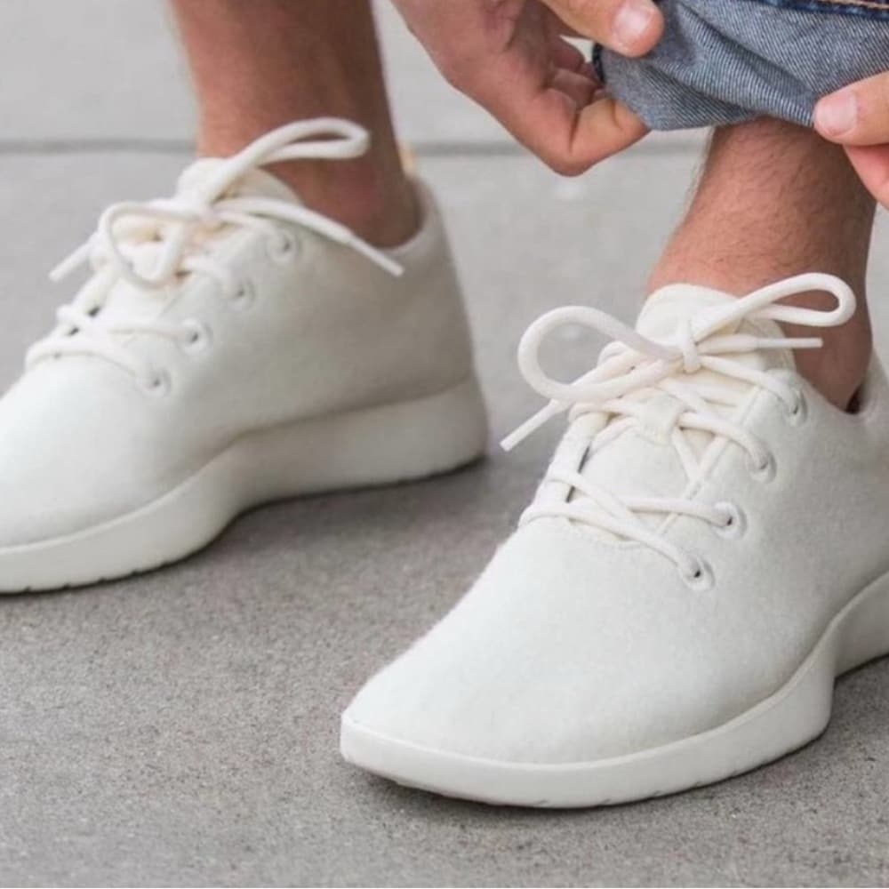 Allbirds Men's Cream Casual Merino Wool Sneakers Size 10 - Thumbnail 6