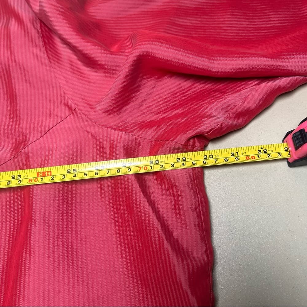 Avenue Vibrant Coral Silk Blend Button Up Shirt 30/32 - Thumbnail 6
