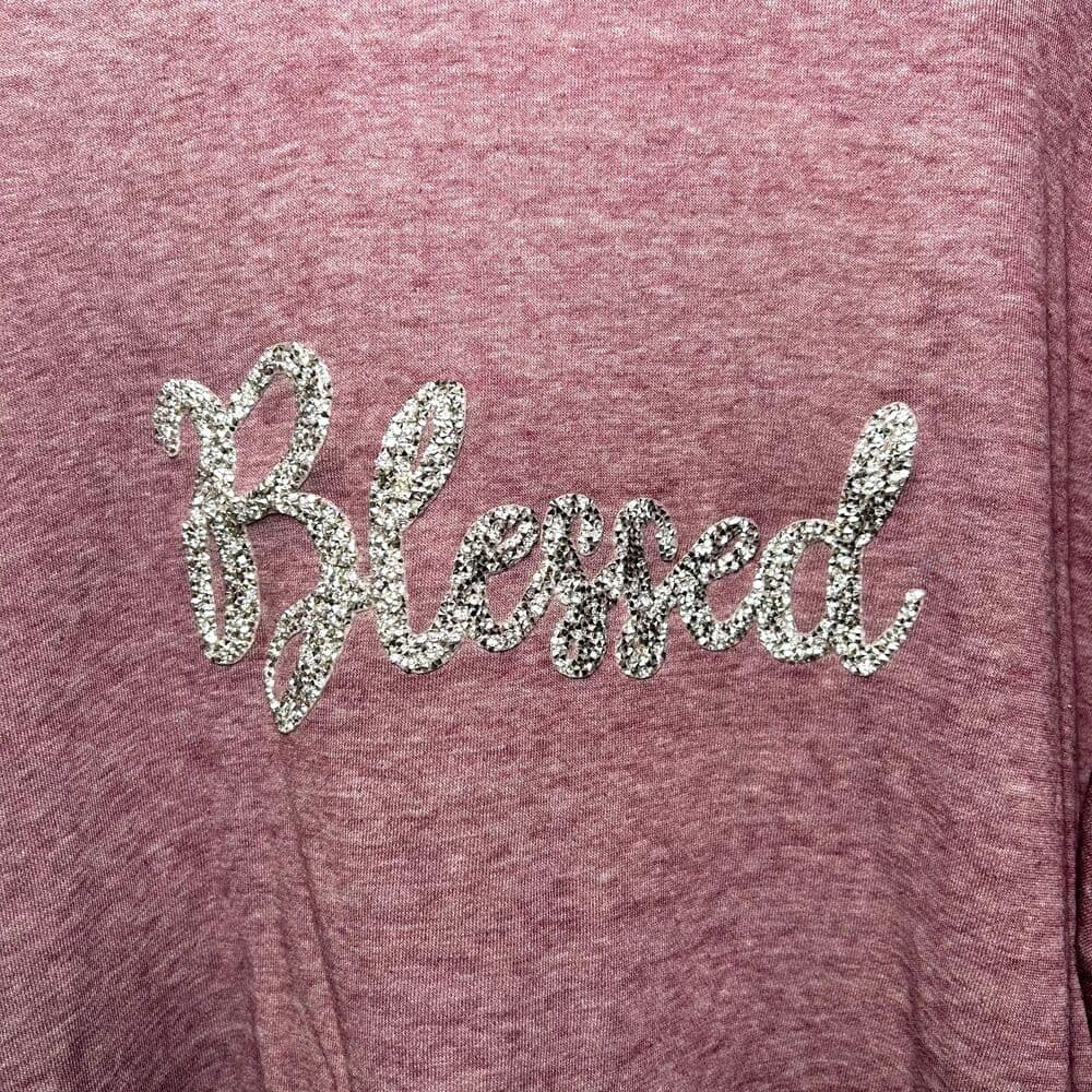 Lane Bryant Purple Embellished Blessed Graphic Sweatshirt 26/28 - Thumbnail 2