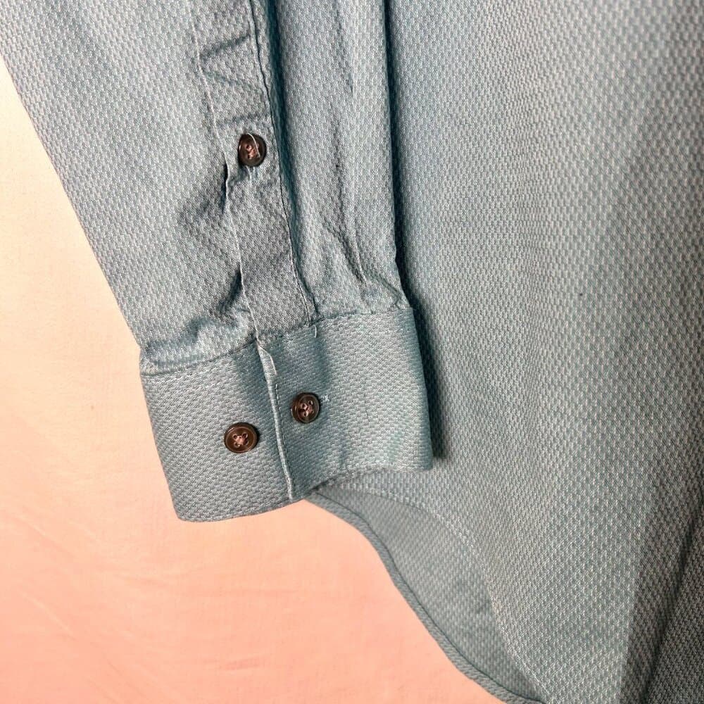 Calvin Klein Madison men's blue long sleeve button-down slim fit shirt size L - Thumbnail 3
