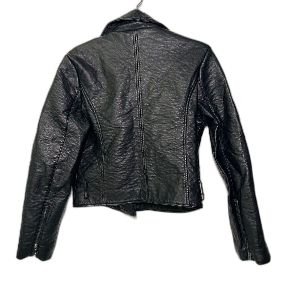 NWT Victoria's Secret black faux leather moto jacket Medium - Thumbnail 2