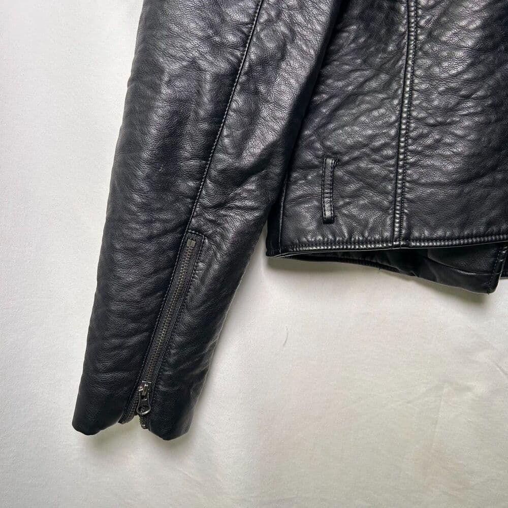 NWT Victoria's Secret black faux leather moto jacket Medium - Thumbnail 7