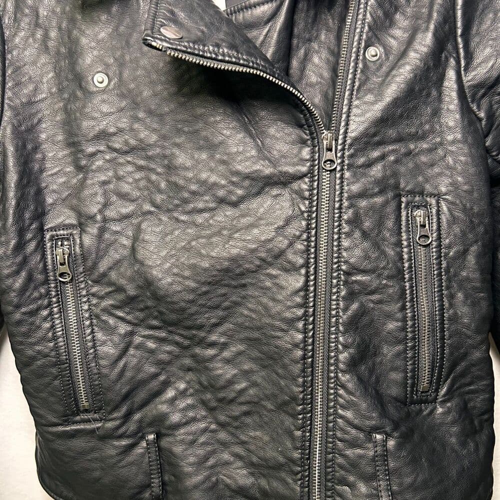 NWT Victoria's Secret black faux leather moto jacket Medium - Thumbnail 6