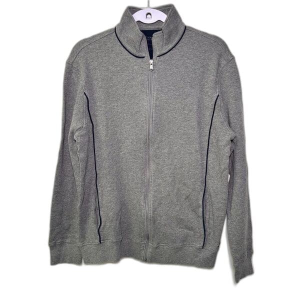 Michael Kors grey textured knit full-zip cardigan sweater Size L - Thumbnail 9
