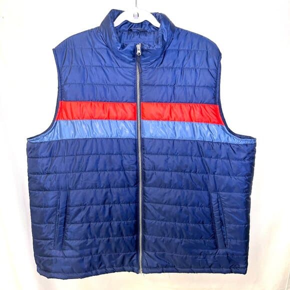 Sonoma Men's Blue and Red Puffer Vest 2XL - Thumbnail 6