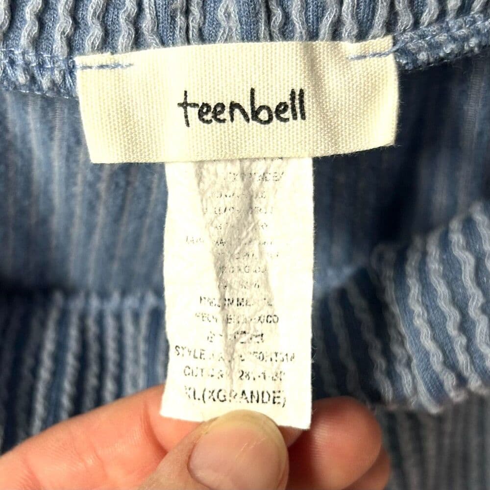 retro Teenbell blue ribbed knit flare leg Y2K pants XL - Thumbnail 2