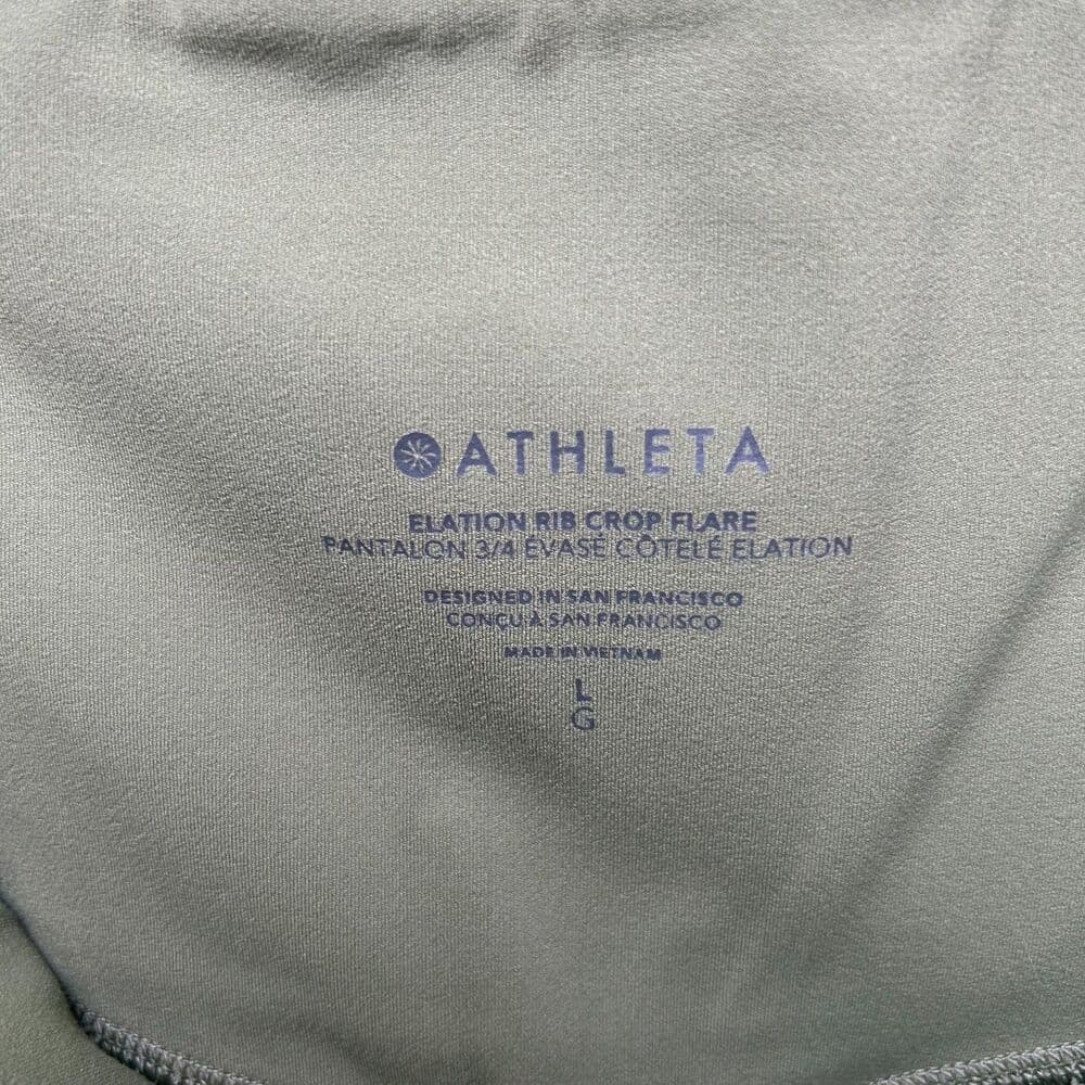 Athleta Green Elation Rib Crop Flare Pants Large - Thumbnail 2