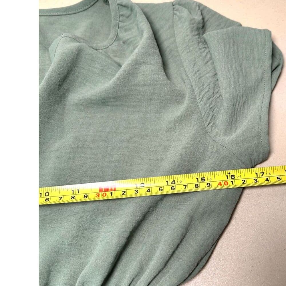 Rachel Zoe Sage Green Modern Boho Tiered Mini Dress Small - Thumbnail 8