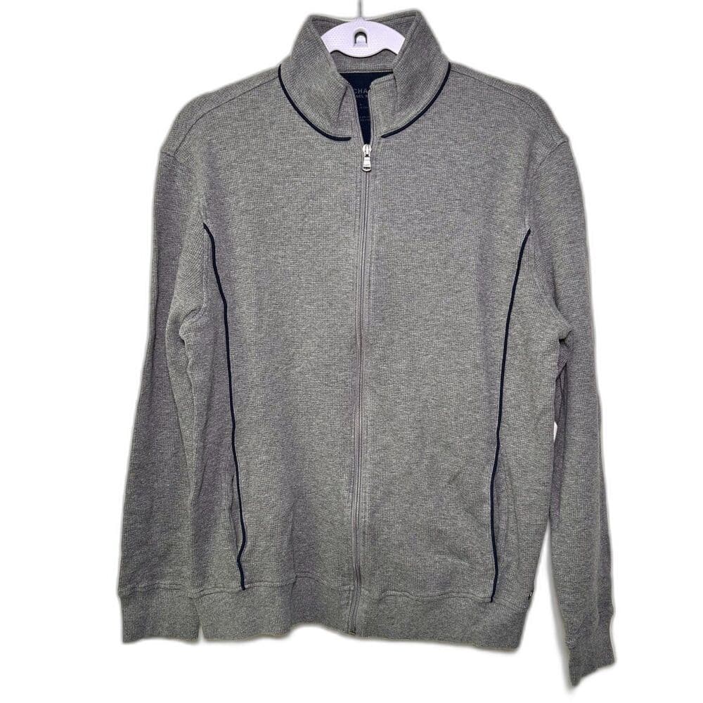 Michael Kors grey textured knit full-zip cardigan sweater Size L - Thumbnail 8