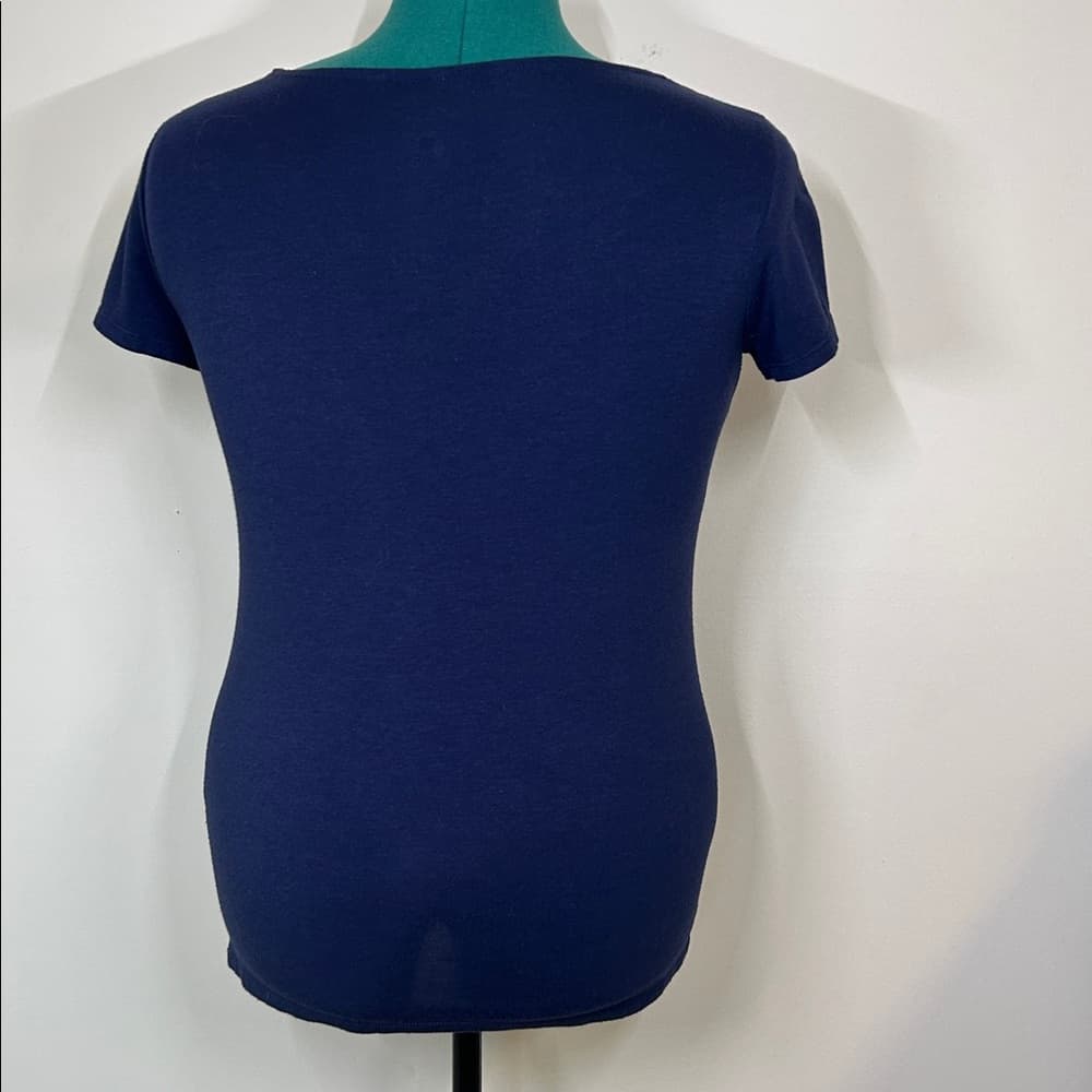 Lilly Pulitzer Nautical Navy Blue Women's Top with White Trim Size S - Thumbnail 2