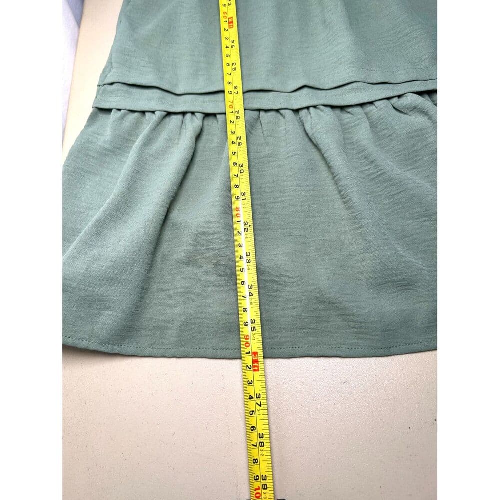 Rachel Zoe Sage Green Modern Boho Tiered Mini Dress Small - Thumbnail 9