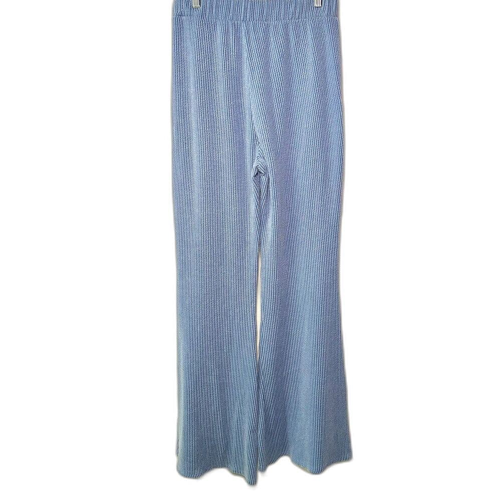 retro Teenbell blue ribbed knit flare leg Y2K pants XL