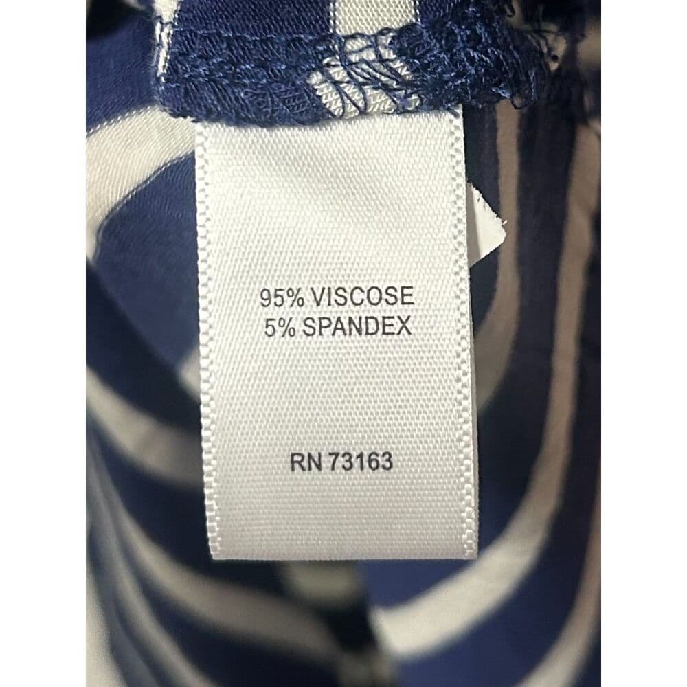 NWT Cupio Navy & White Striped V-Neck Top XL - Thumbnail 5