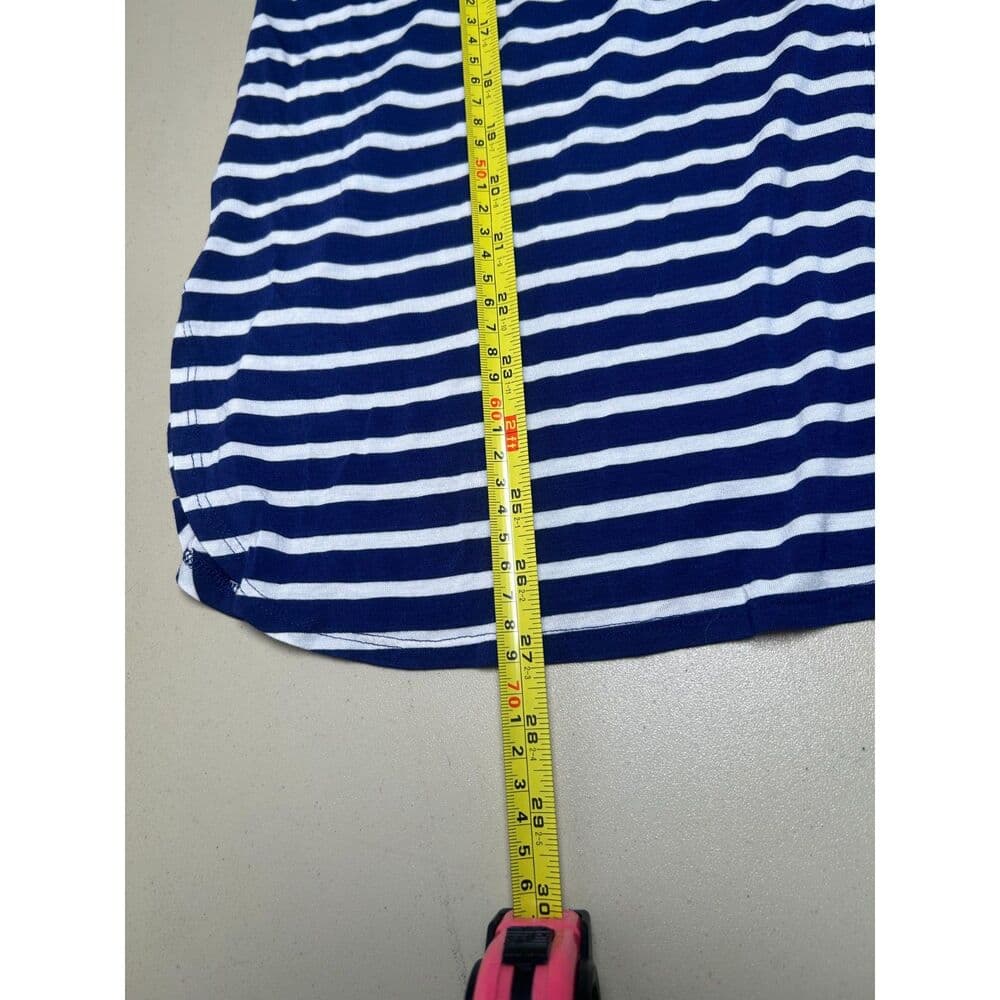 NWT Cupio Navy & White Striped V-Neck Top XL - Thumbnail 9