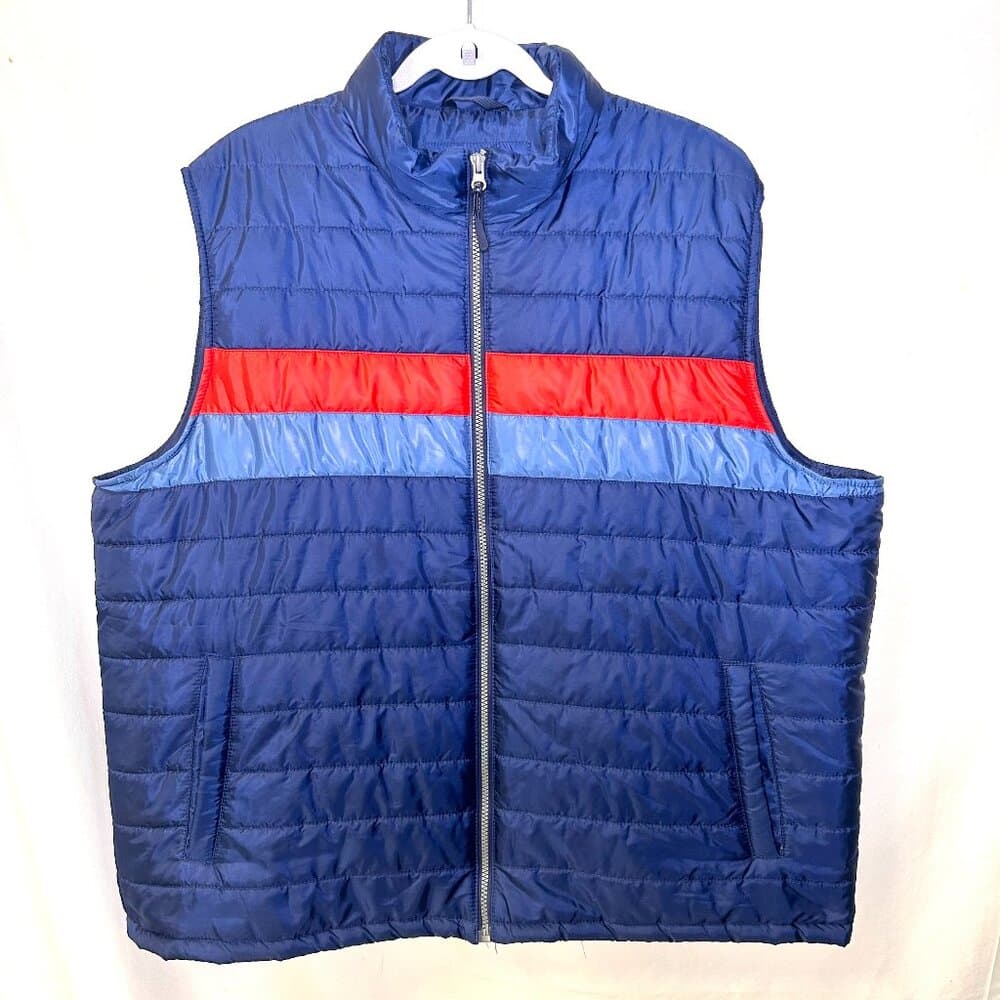 Sonoma Men's Blue and Red Puffer Vest 2XL - Thumbnail 5