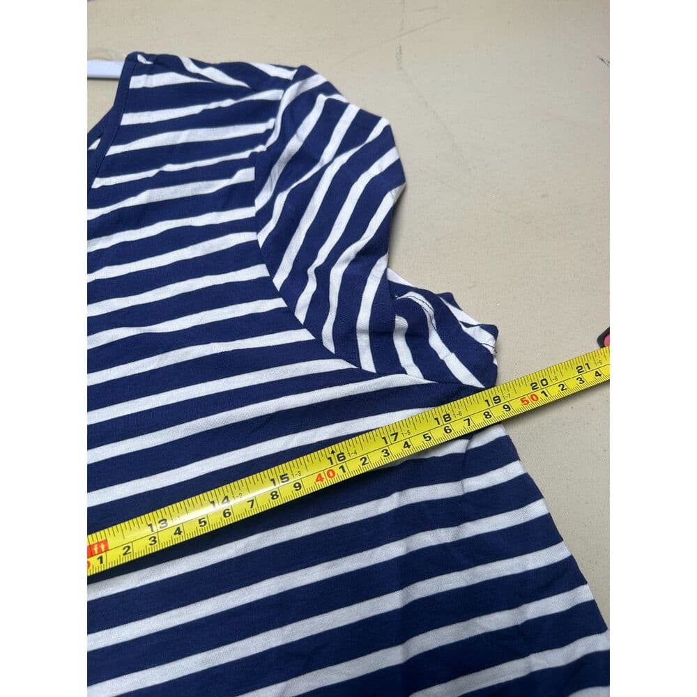NWT Cupio Navy & White Striped V-Neck Top XL - Thumbnail 10