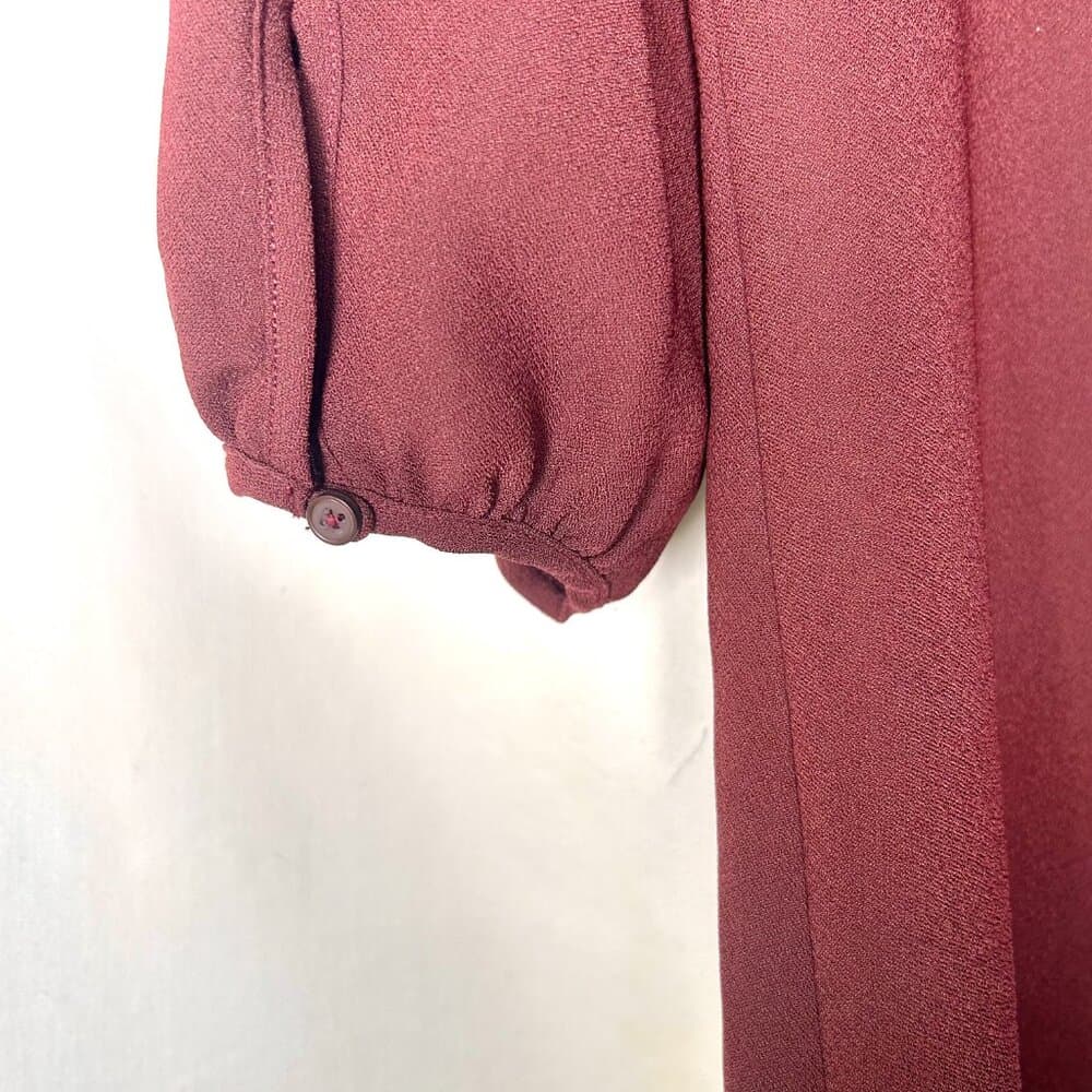 Ann Taylor Maroon Bell Sleeve Shift Dress Size 12 - Thumbnail 5