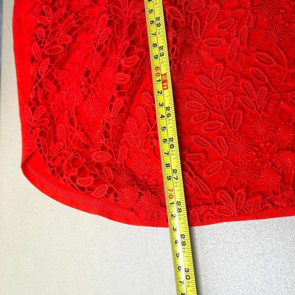 NWT Anthropologie Tiny Red Gardenia Lace Top XL Festival Bohemian - Thumbnail 9
