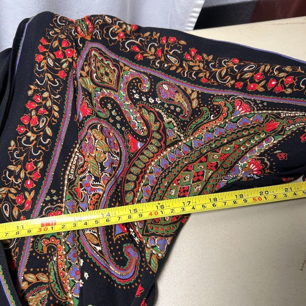 Zara Black Paisley Half-Wrap Festival Dress w/ Fringe Small - Thumbnail 8